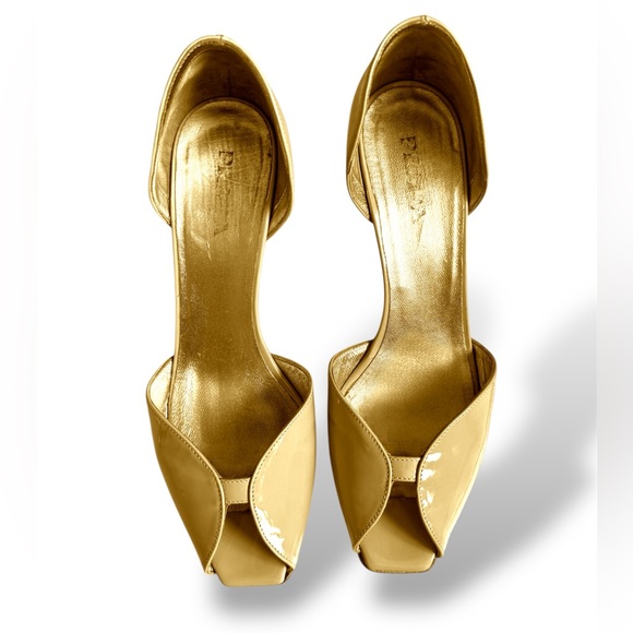 Prada Gold Stiletto Heels - Picture 1 of 4